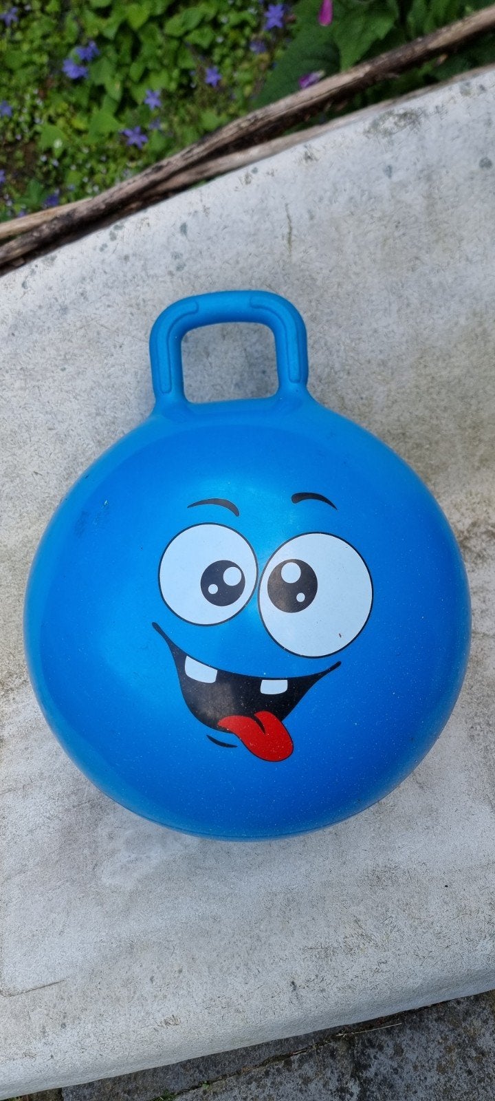 Blauwe skippybal met gezichtje, Ophalen, Gebruikt, Jongen of Meisje