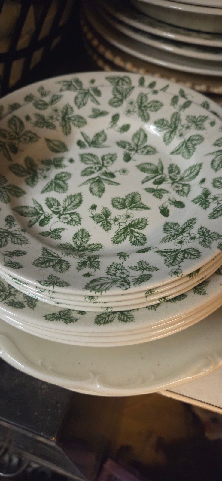 Vintage borden met aardbeienmotief, Overige merken, Vintage, Ophalen of Verzenden, Zo goed als nieuw