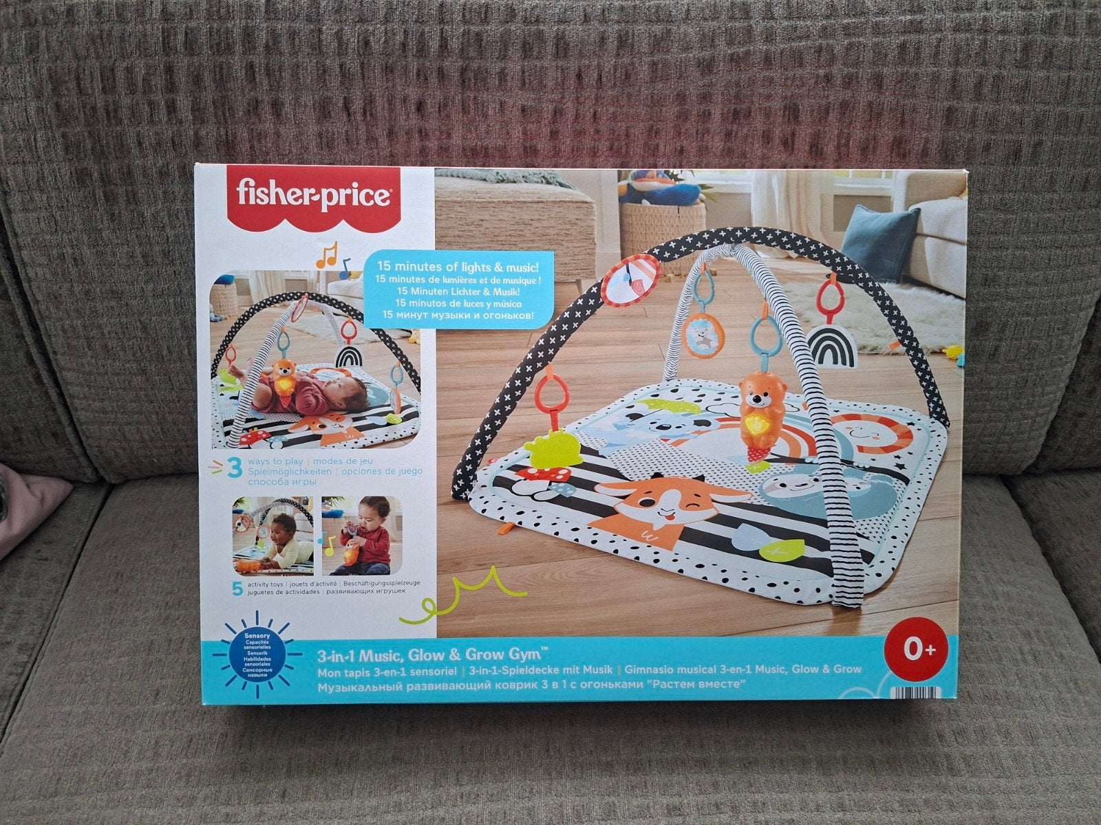 Fisher-Price 3-in-1 Muziek, Glow & Grow Speelgym, Ophalen of Verzenden, Zo goed als nieuw, Speelset, Met licht