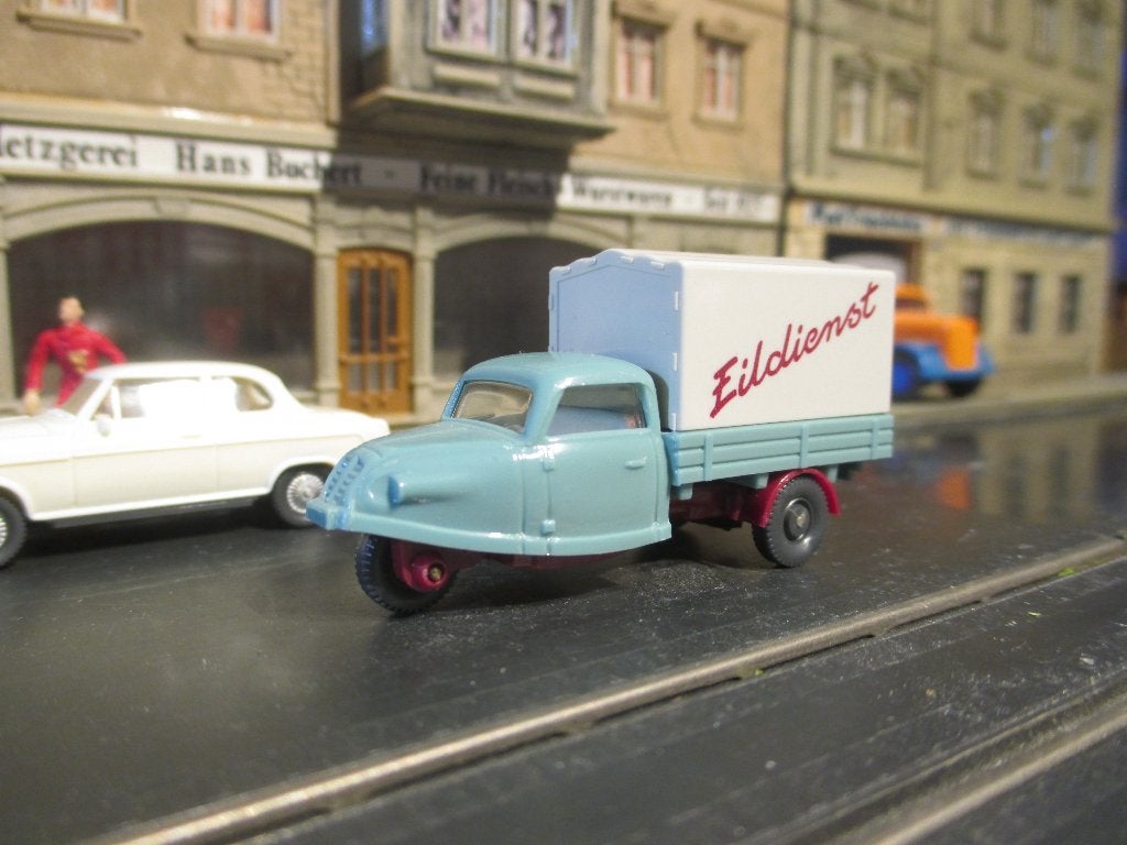 1955 Goliath Goli - Wiking Schnelldienst met grauwwitte huif, Ophalen of Verzenden, Nieuw, Bus of Vrachtwagen, Rietze