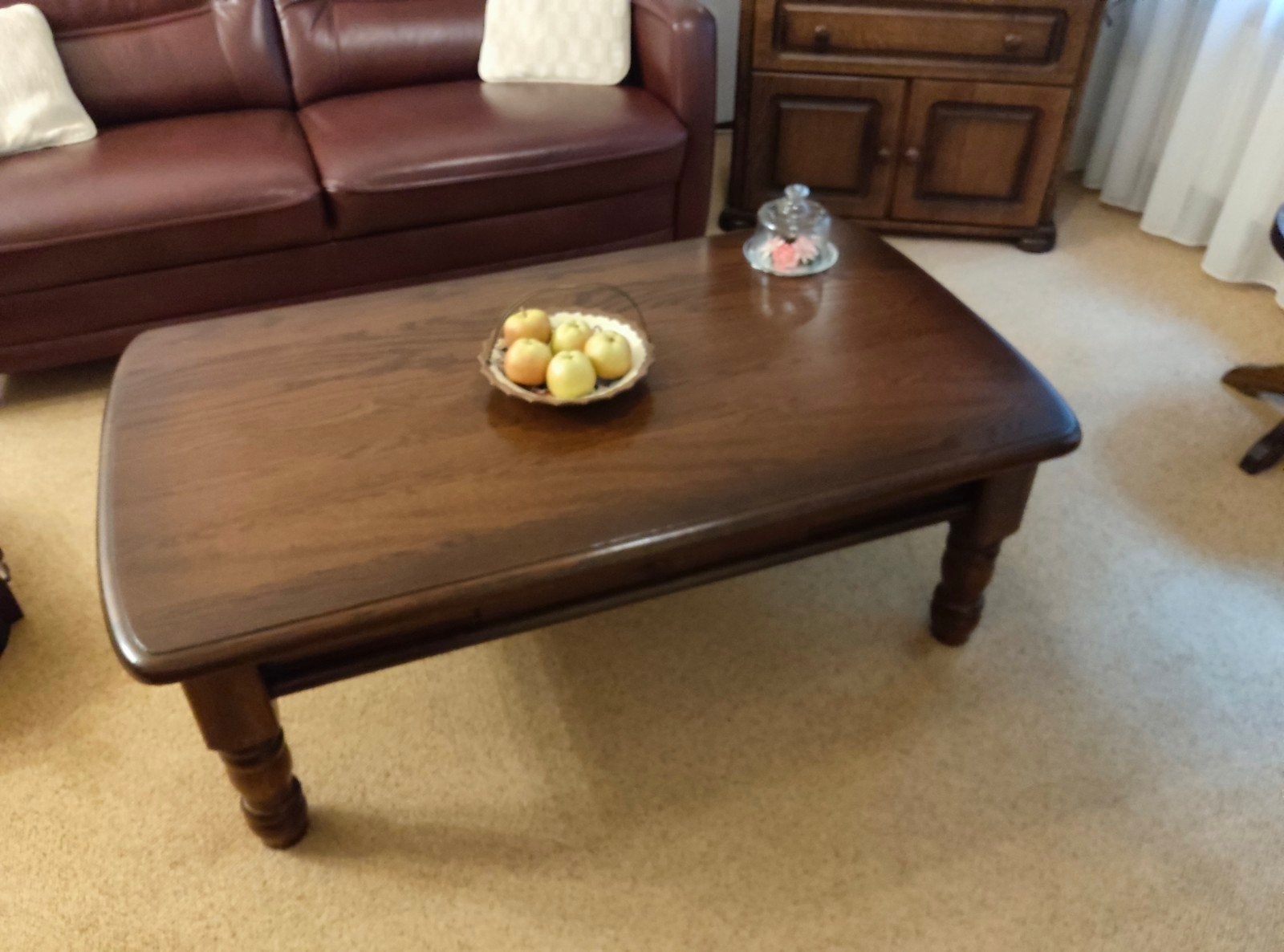 Eikenhouten salontafel, Huis en Inrichting, Tafels | Salontafels, Ophalen, Gebruikt, 100 tot 150 cm, 50 tot 100 cm