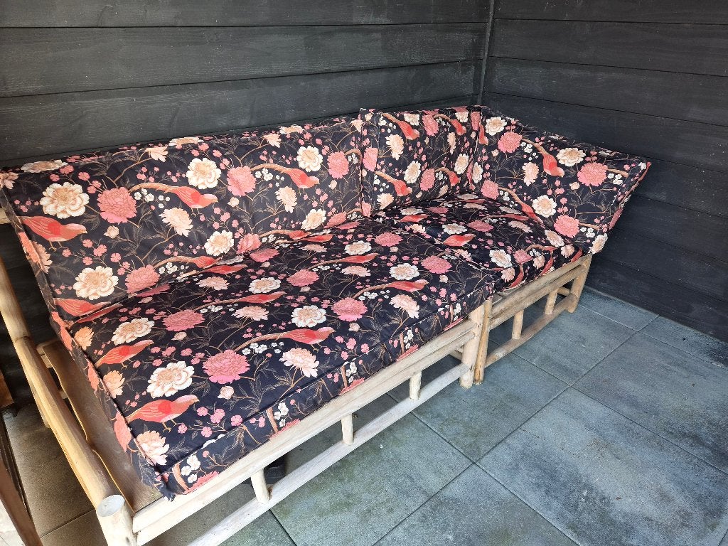 Loungeset met kussens, Tuin en Terras, Tuinsets en Loungesets, Ophalen, 4 zitplaatsen, Gebruikt, Loungeset