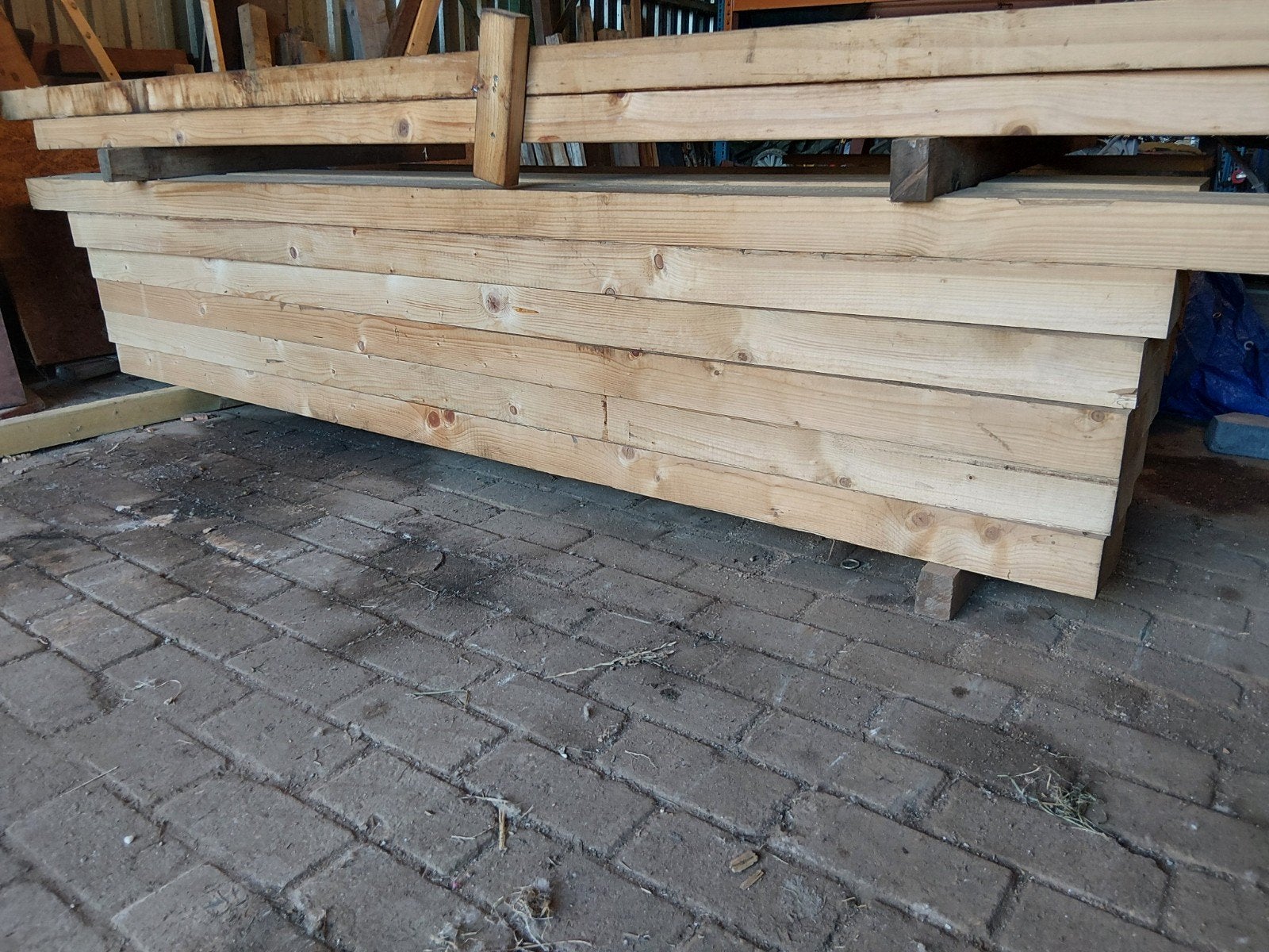 22 Vuren balken 8x15x240cm, Ophalen, Gebruikt, 200 tot 250 cm, 50 mm of meer