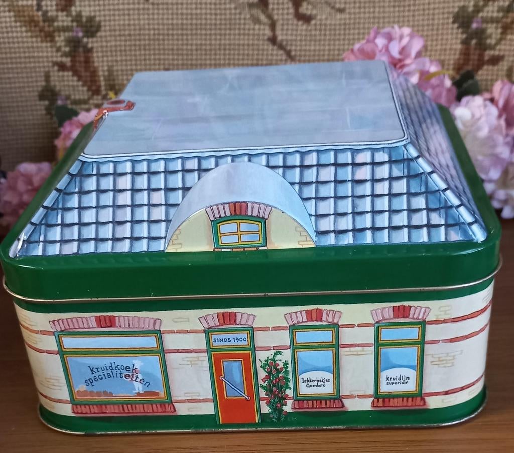 Leuk blik, huis/winkel vorm, Wieger Ketellapper, kruidkoek, Ophalen of Verzenden, Gebruikt, Overige
