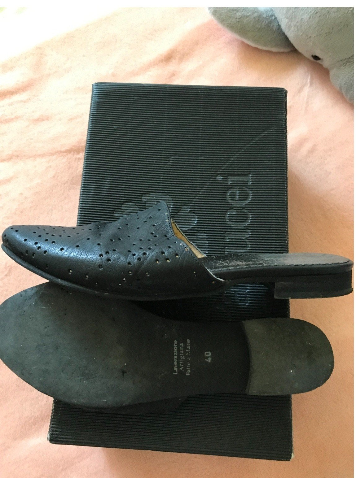 Handgemaakte Leren Slippers van Papucei, Kleding | Dames, Zwart, Zo goed als nieuw, Papucei, Sandalen of Muiltjes