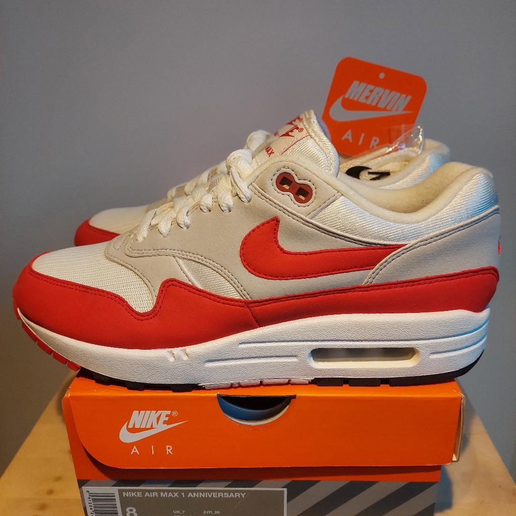 Nike Air Max 1 Anniversary OG Red - size EUR 41, Overige kleuren, Nike, Ophalen of Verzenden, Sneakers of Gympen