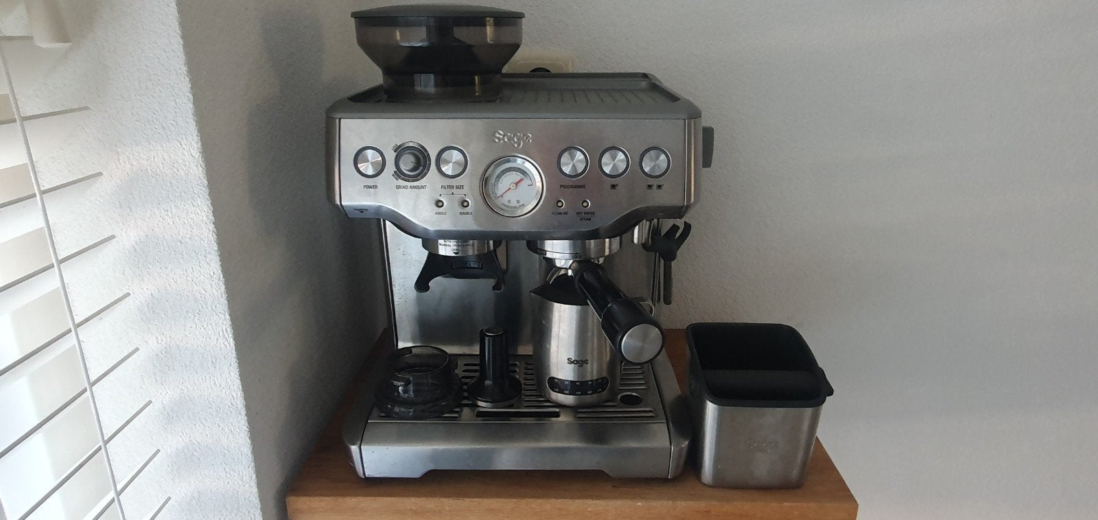 Sage Barista Express Espressomachine - Zo goed als nieuw, Ophalen, Espresso apparaat, Koffiebonen, Zo goed als nieuw