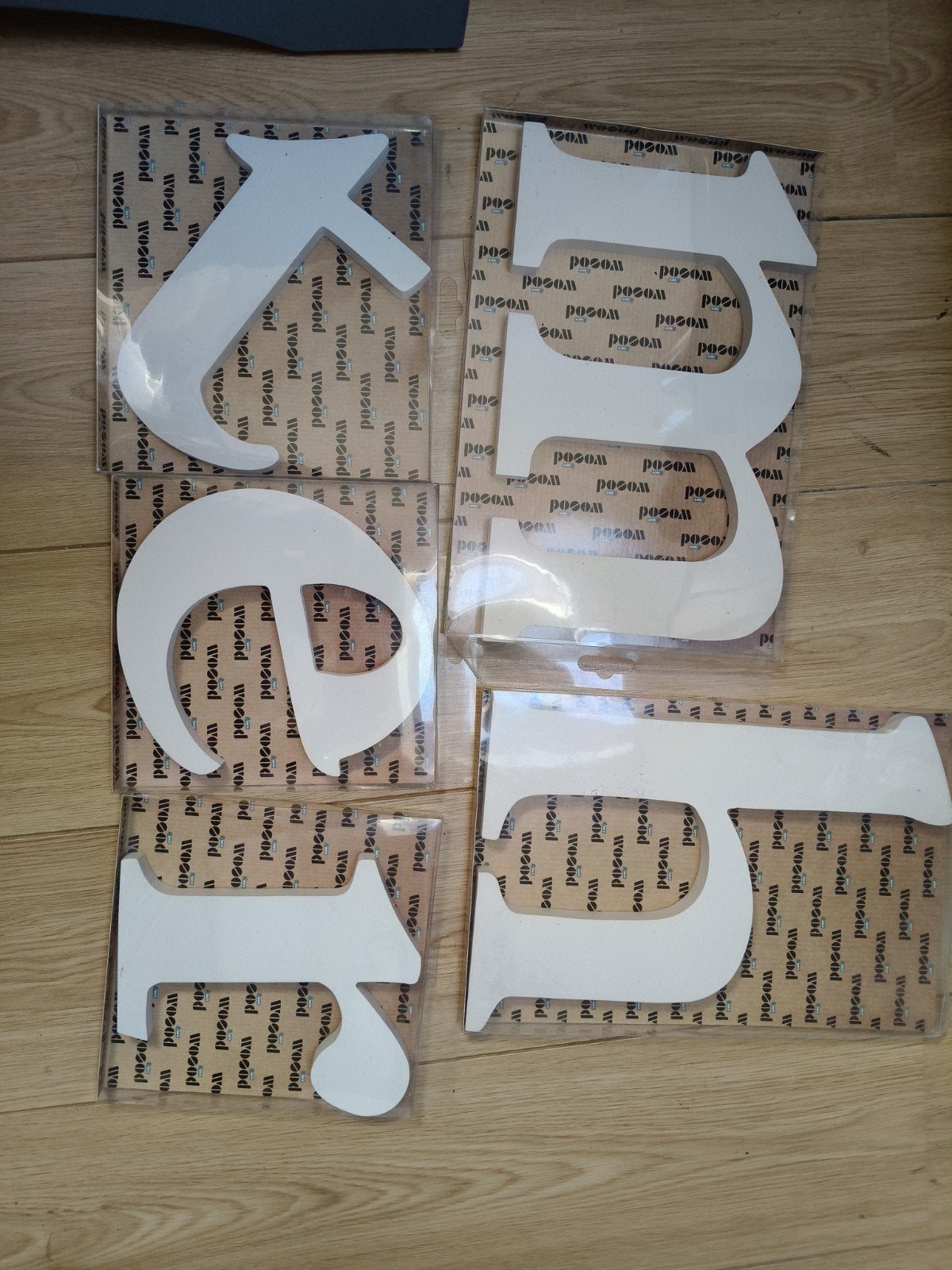 Houten Letters, Beschrijfbaar, Nieuw, Knutselmateriaal, Wit