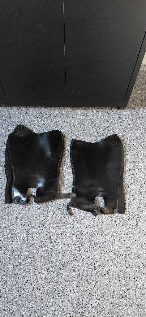Leren chaps zwart, Ophalen, Zo goed als nieuw, Dressuur, Schoeisel