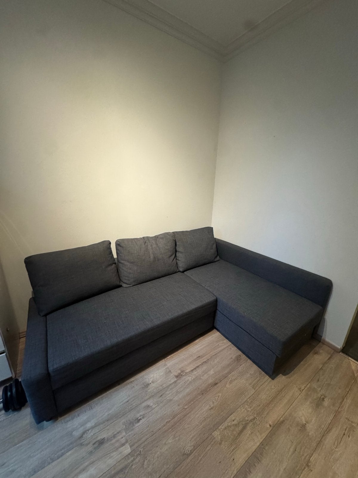 L-vormige slaapbank met opbergruimte, Ophalen, Gebruikt, 100 tot 125 cm, Hoekbank