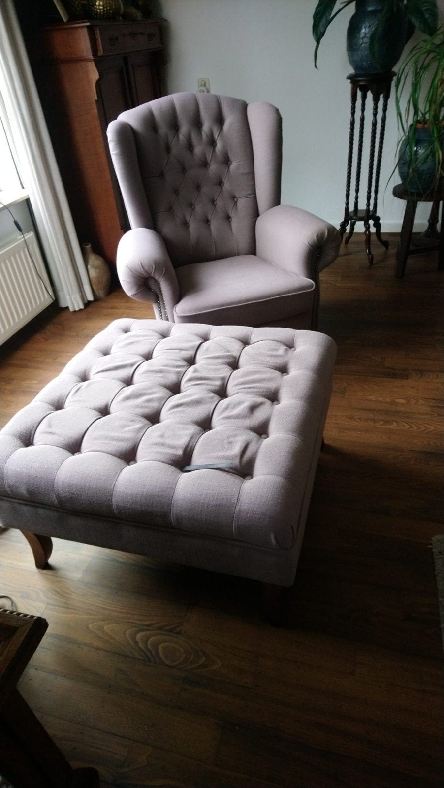 stoel met hocker,, Ophalen, Gebruikt, Eenpersoons, 75 tot 100 cm