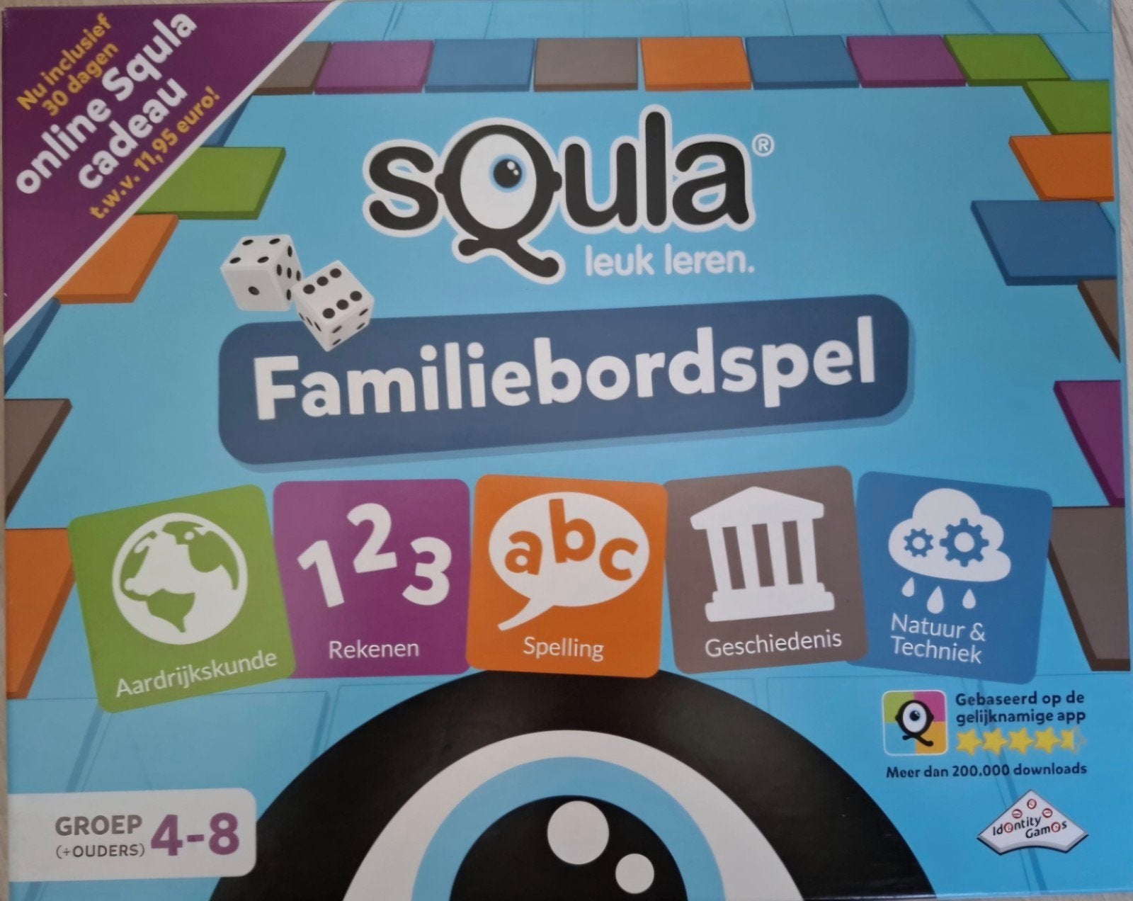 Squla Familiespel - Educatief Bordspel voor Groep 4-8, Drie of vier spelers, Ophalen, Zo goed als nieuw, Identity Games