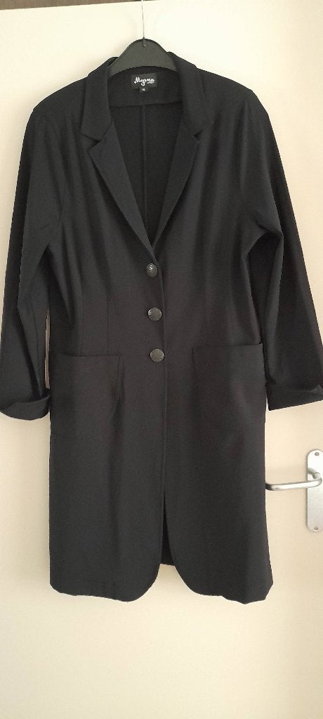 Lange zwarte blazer., Kleding | Dames, Ophalen, Zwart, Maat 46/48 (XL) of groter, Zo goed als nieuw