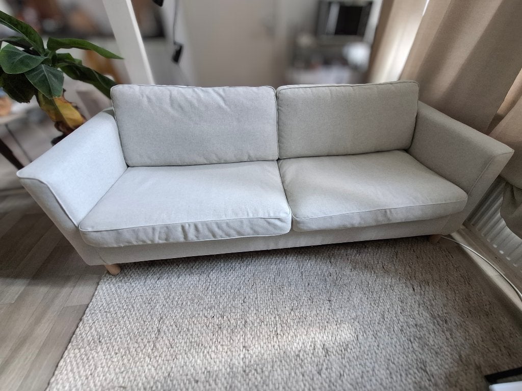 3-zits bank Pärup IKEA beige, Huis en Inrichting, Banken | Bankstellen, Ophalen, Driepersoons, Zo goed als nieuw, Rechte bank
