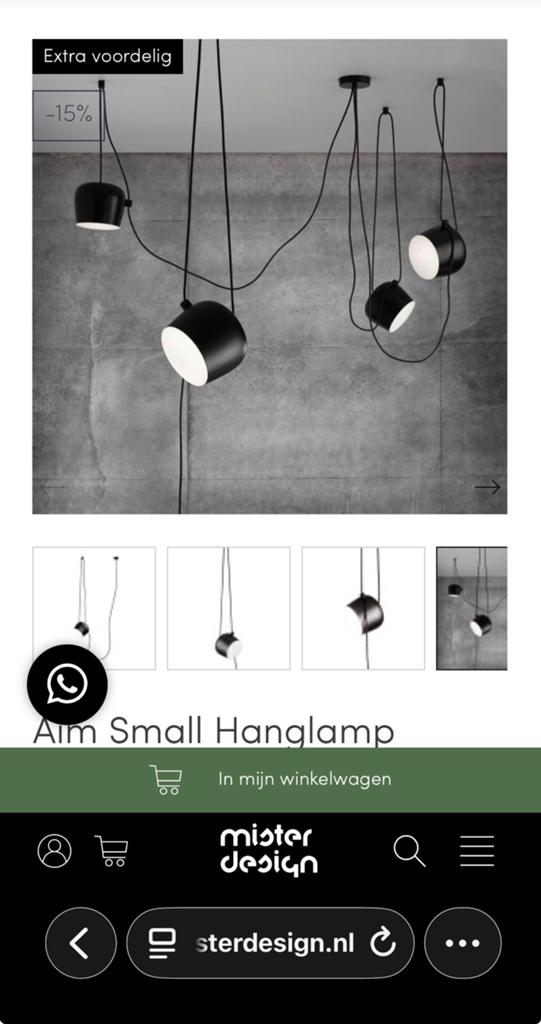Flos AIM design van Ronan & Erwan Bouroullec  NIEUW zwart, Ophalen, Nieuw, Metaal, Modern Design
