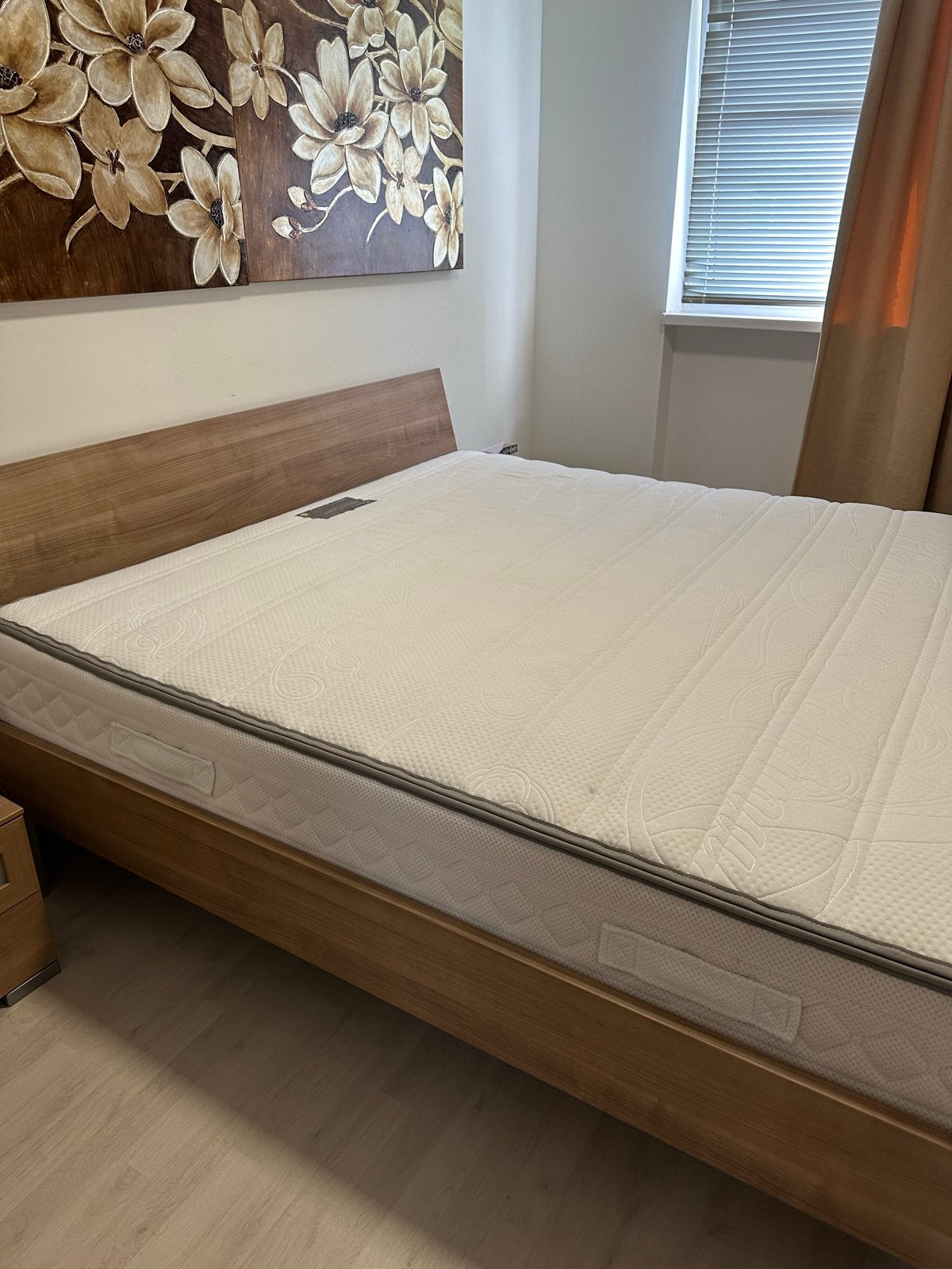 Tweepersoonsbed met koudschuim matras (180x200 cm), Huis en Inrichting, Ophalen, Gebruikt, Tweepersoons, 180 cm