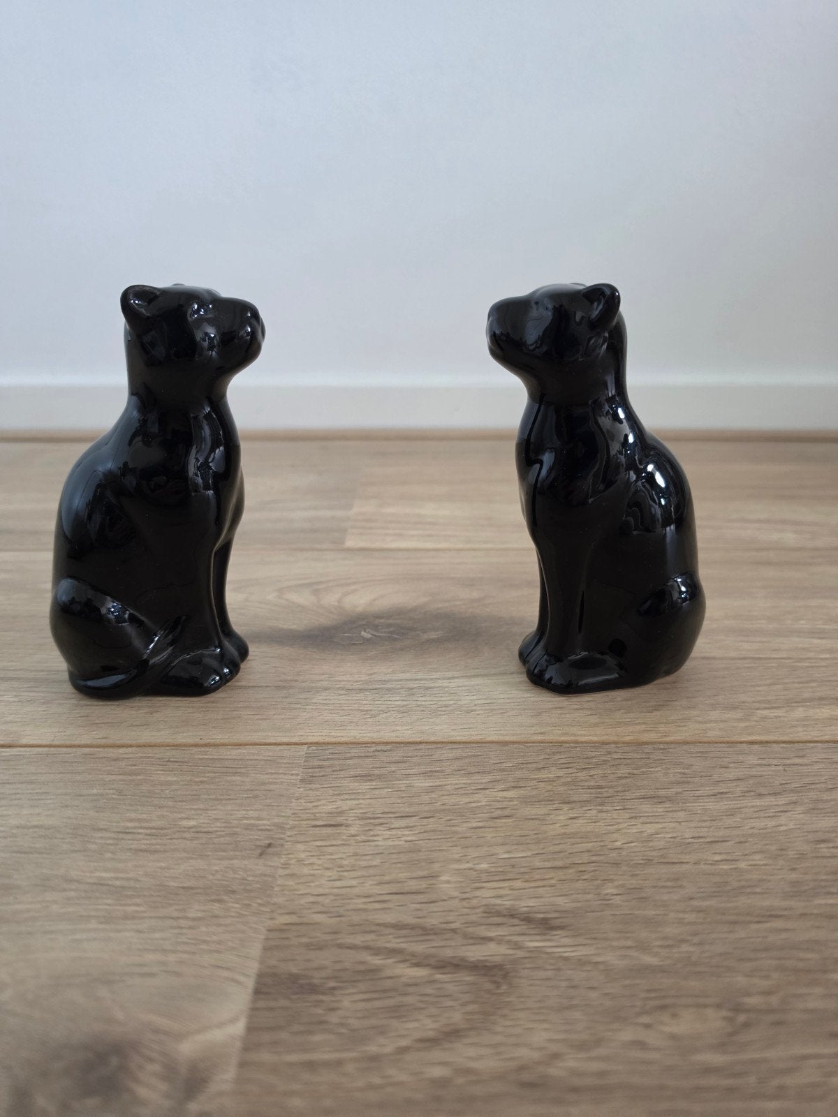 Set van twee zwarte panter beeldjes hoogglans, Ophalen of Verzenden, Dier