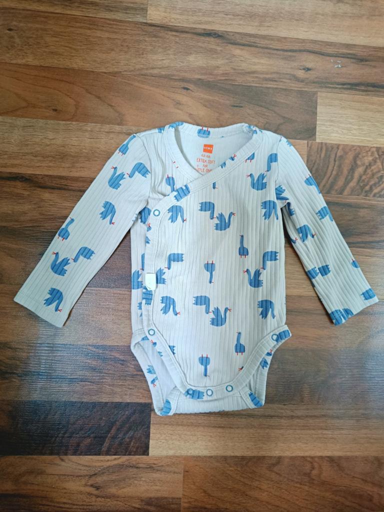 Hema overslagromper verstelbaar maat 62-68 met eendjesprint, Ophalen, Nacht- of Onderkleding, Gebruikt, Jongetje of Meisje
