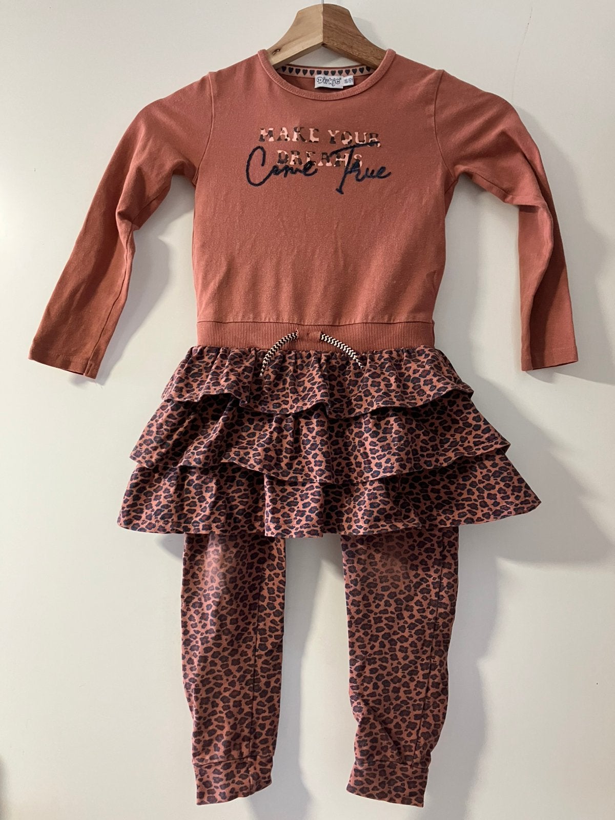 Leuke meisje set jurkje en legging Dirkje maat 116, Kinderen en Baby's, Kinderkleding | Maat 116, Ophalen of Verzenden, Zo goed als nieuw