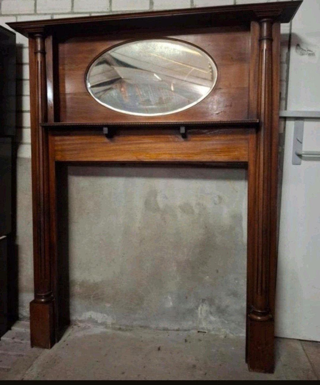 Antieke Art Deco Schouw met Spiegel, Ophalen of Verzenden