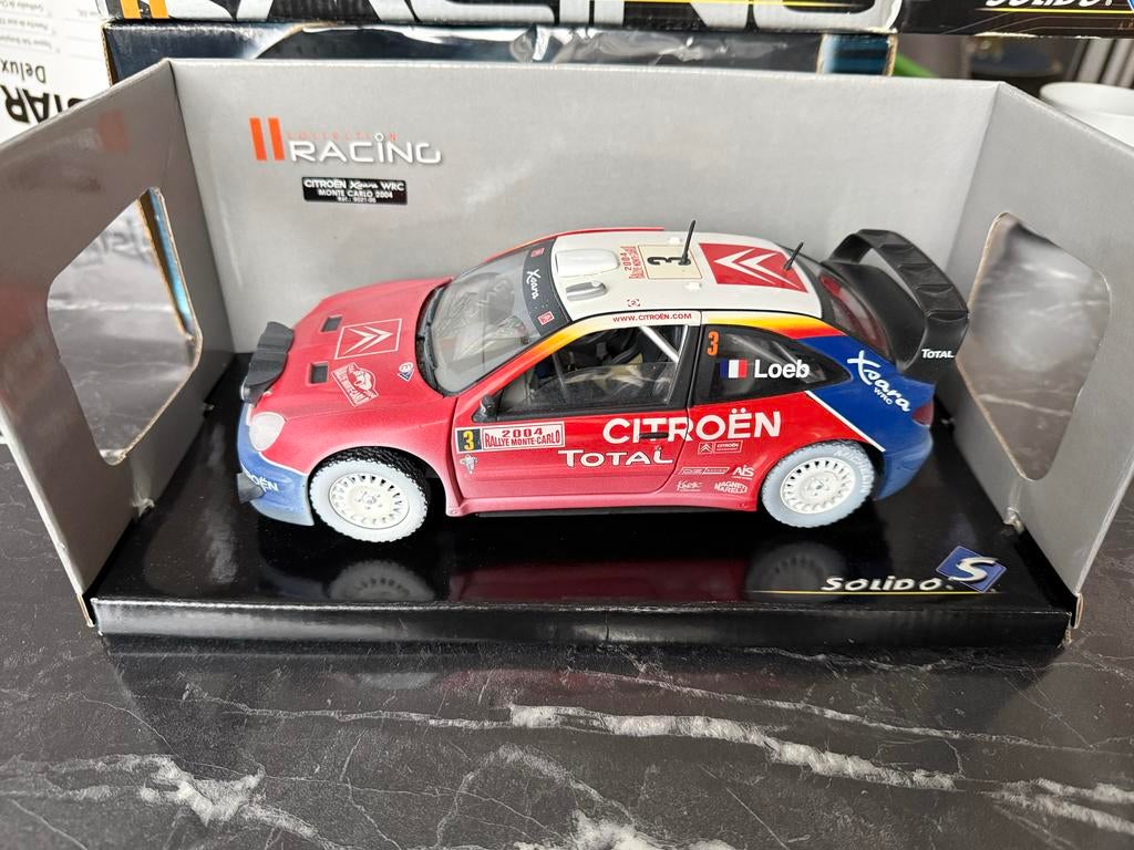Citroën Xsara WRC Monte Carlo 2004 Loeb 1:18 Solido, Ophalen of Verzenden, Gebruikt, Auto, Solido
