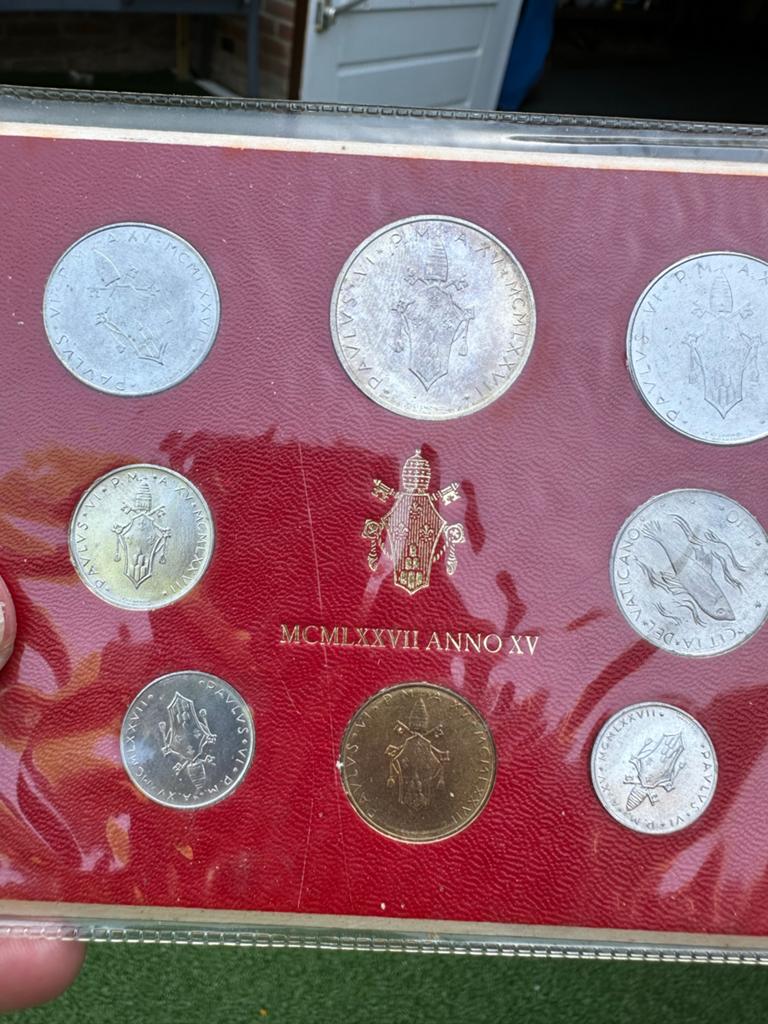 Vaticaanstad Munten Set MCMLXXVII ANNO XV, Ophalen, Setje