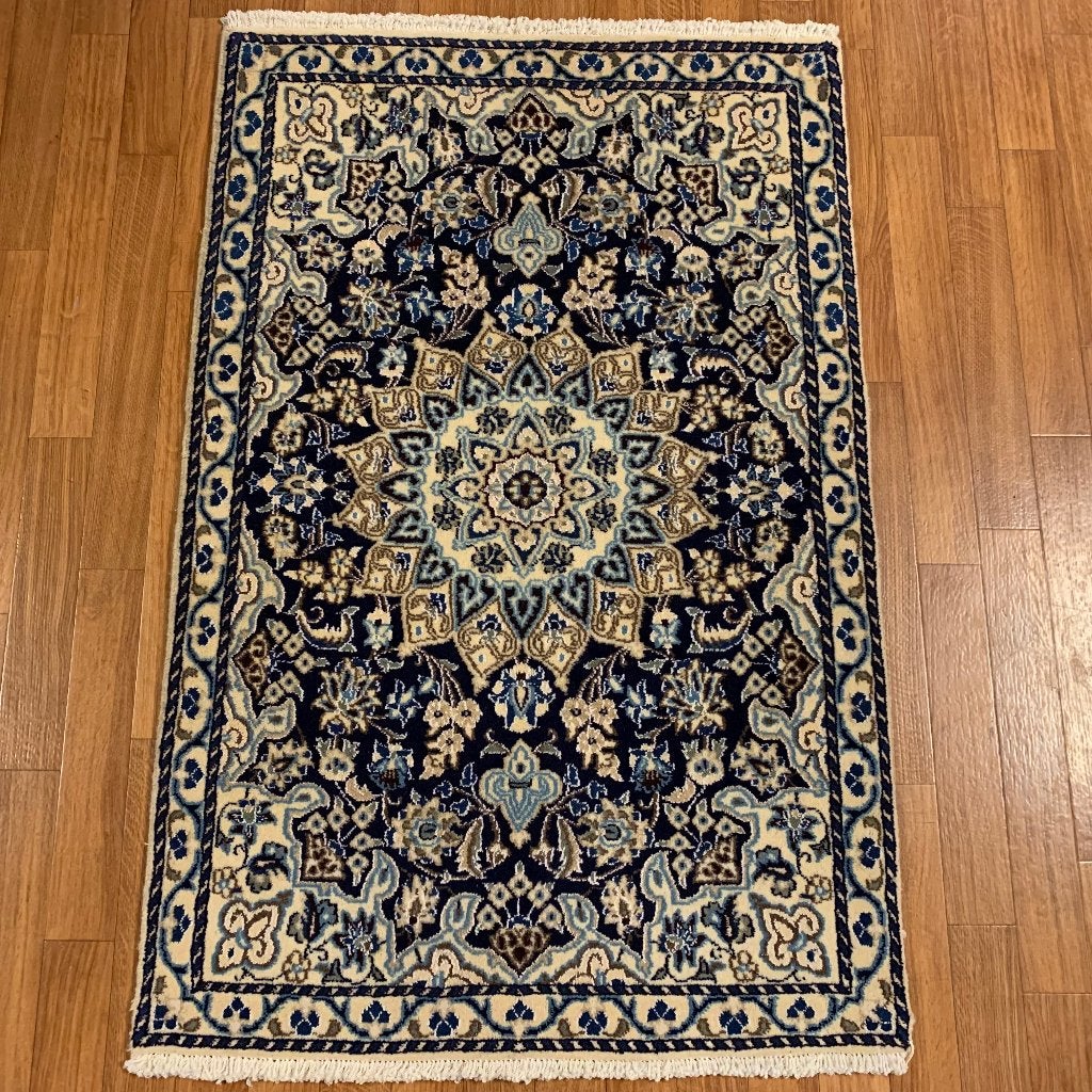 perzisch tapijt - Nain met zijde 142 x 90 cm -Gratis bezorgd, TTM Wonen, Meubels – (Perzische) Tapijten en Woonaccessoires, 100 tot 150 cm
