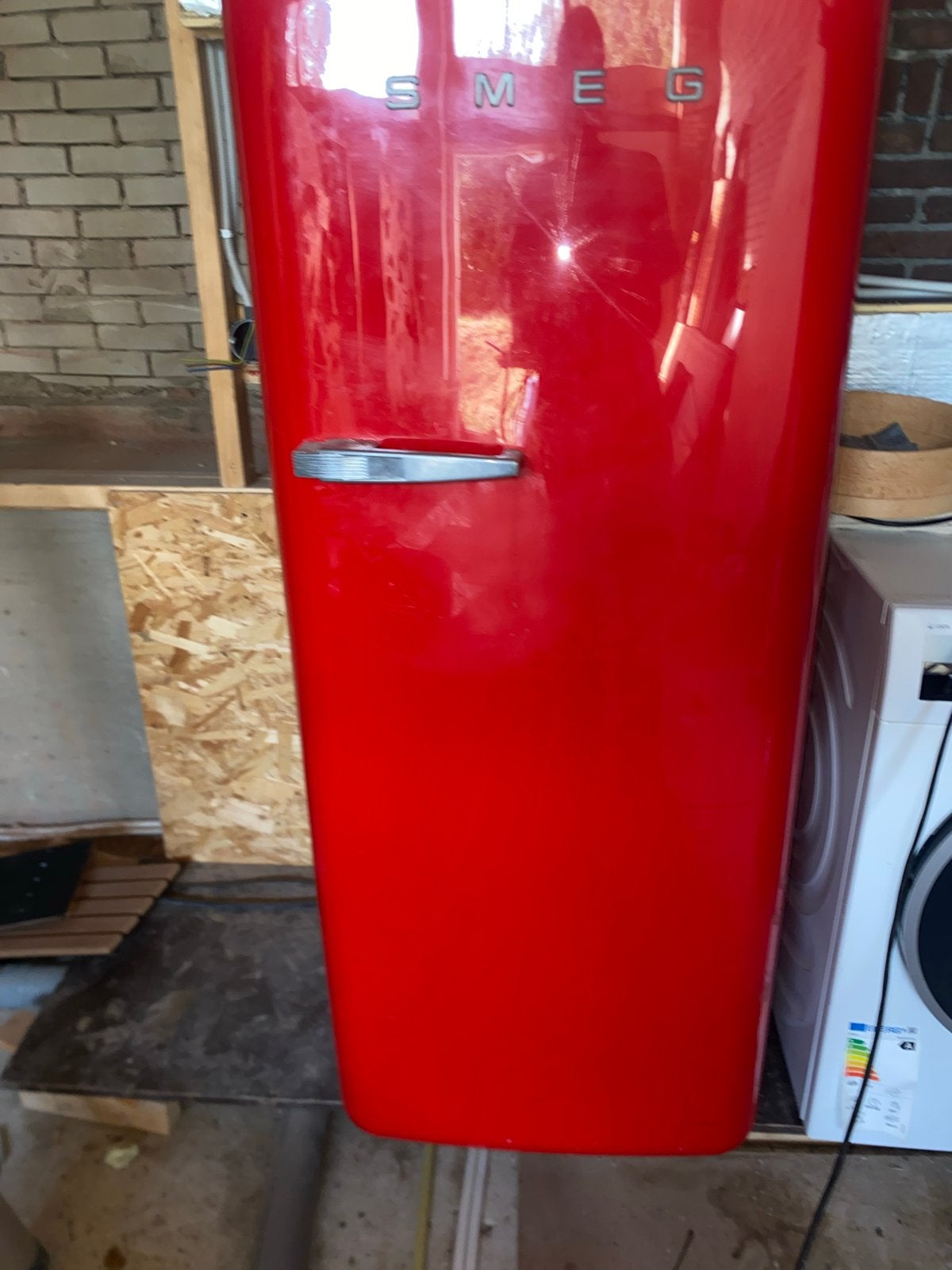 Smeg koelkast rood, 200 liter of meer, 60 cm of meer, Ophalen of Verzenden, 140 tot 160 cm