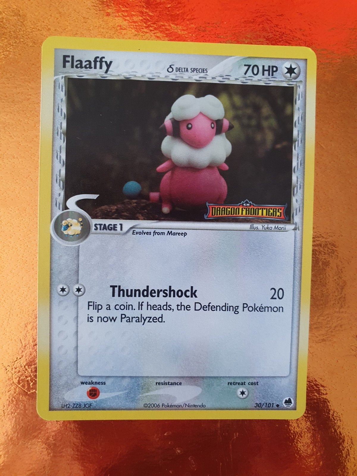 Flaaffy 30/101 ex dragon frontiers holo pokemon kaart, Ophalen of Verzenden, Zo goed als nieuw, Losse kaart
