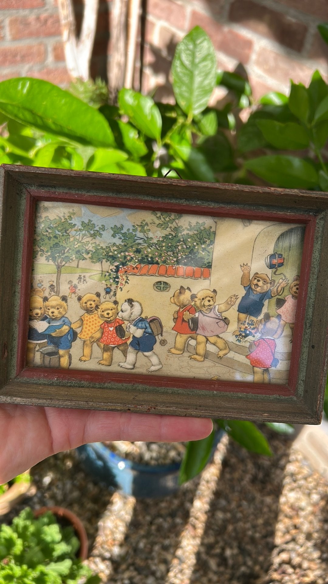 Oud lijstje met oude postkaart Fritz Baumgarten, Ophalen of Verzenden