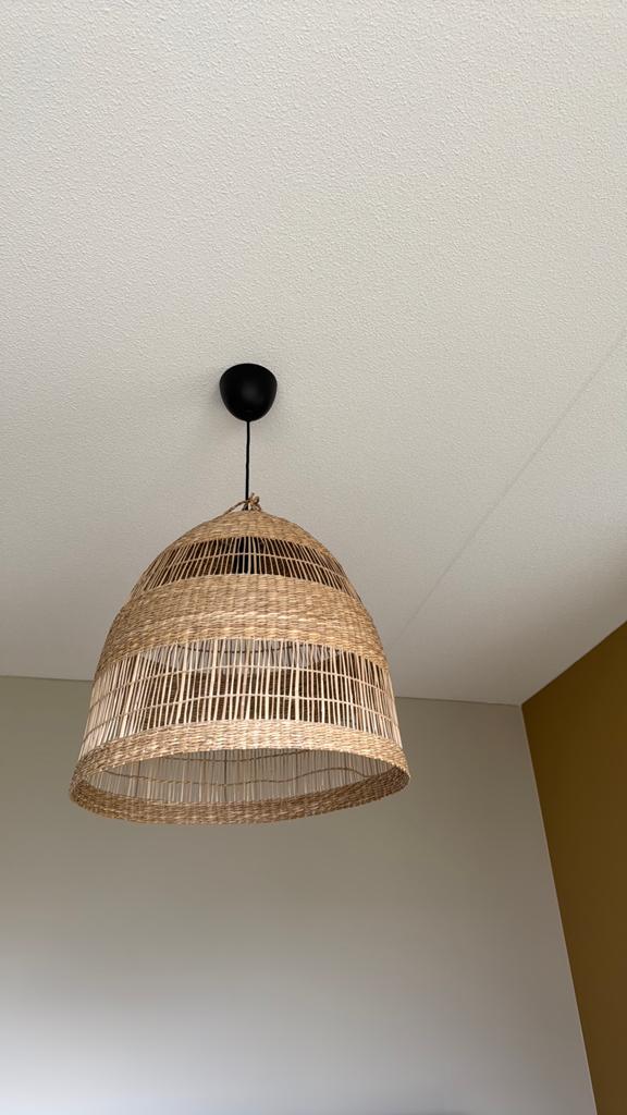 Nieuw, hanglamp IKEA zeegras 55 cm, Ophalen, Zo goed als nieuw, Rond, Riet