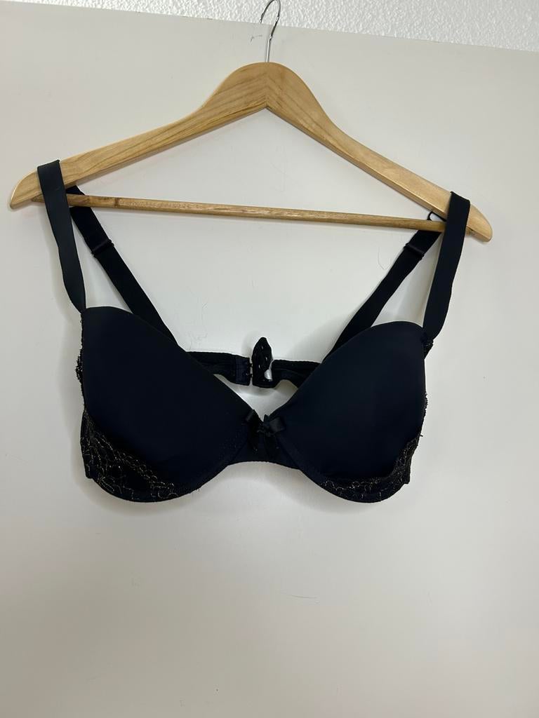 Zwarte dames bh met kant | Zeeman | cupmaat 75D, Ophalen of Verzenden, Zwart, BH