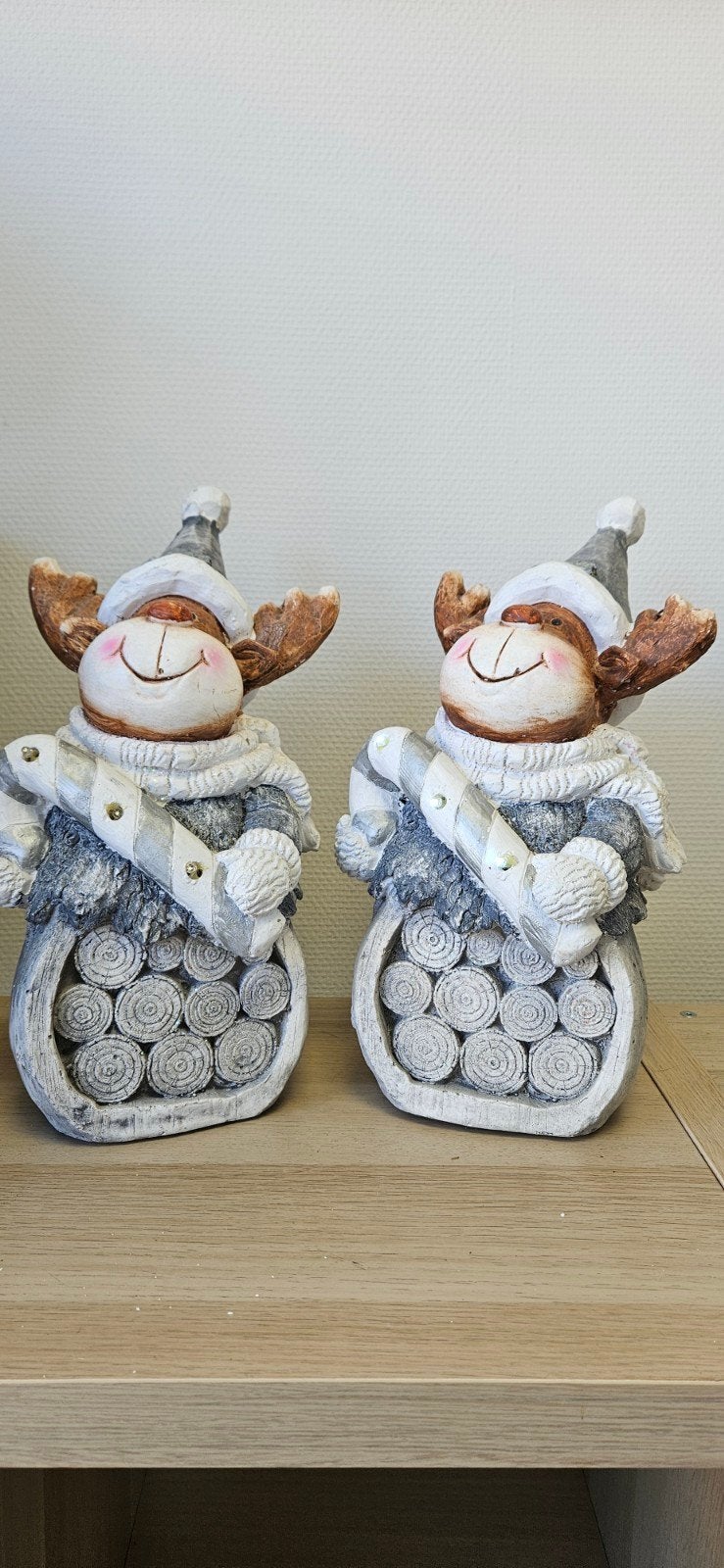 Set van 2 Sfeervolle Kerst/Winter Elanden, Ophalen, Gebruikt