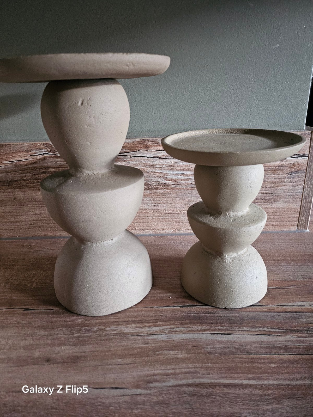 2 Colmore kandelaars, Ophalen, Overige materialen, Beige, Zo goed als nieuw