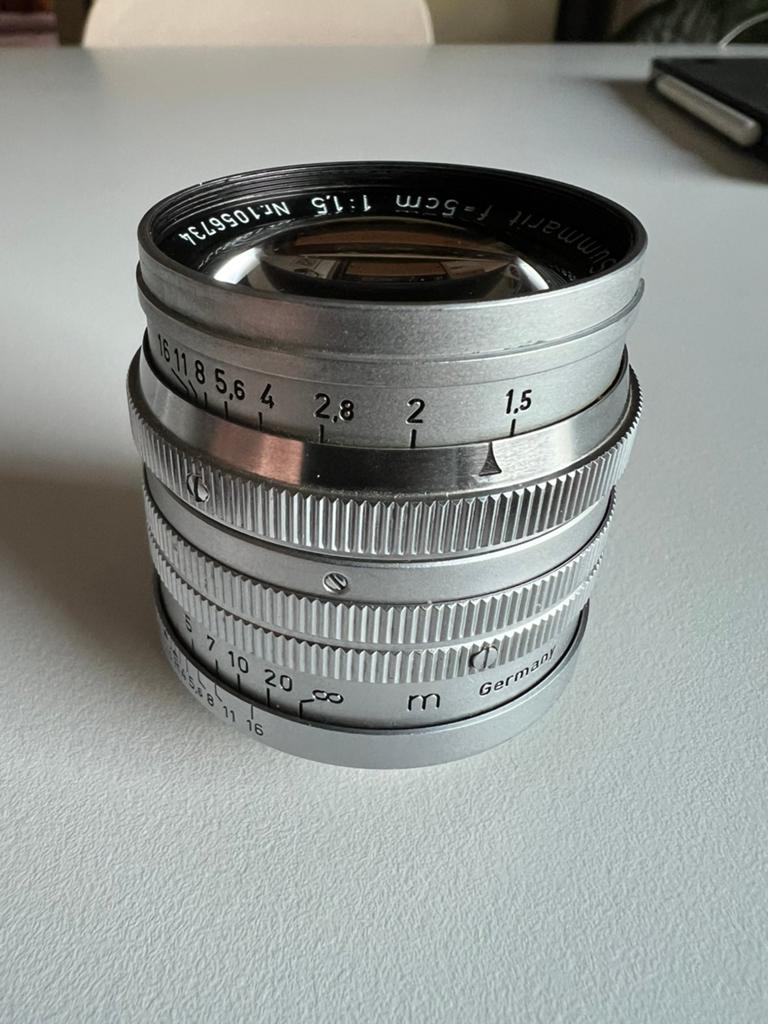 Leica summarit 50mm 1.5 ltm, Gebruikt, Leica, Ophalen of Verzenden, Standaardlens