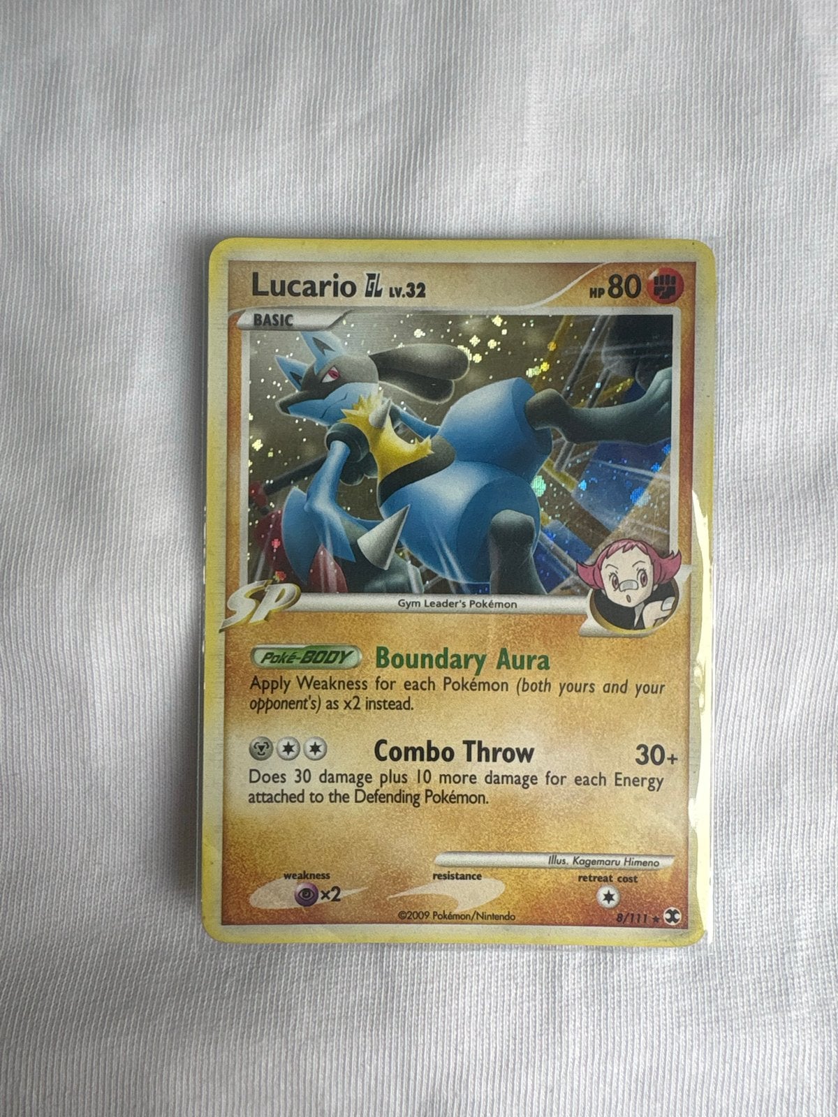 Lucario GL Lv.32 Pokémon Kaart - Gym Leader's Pokémon, Ophalen of Verzenden, Gebruikt, Losse kaart