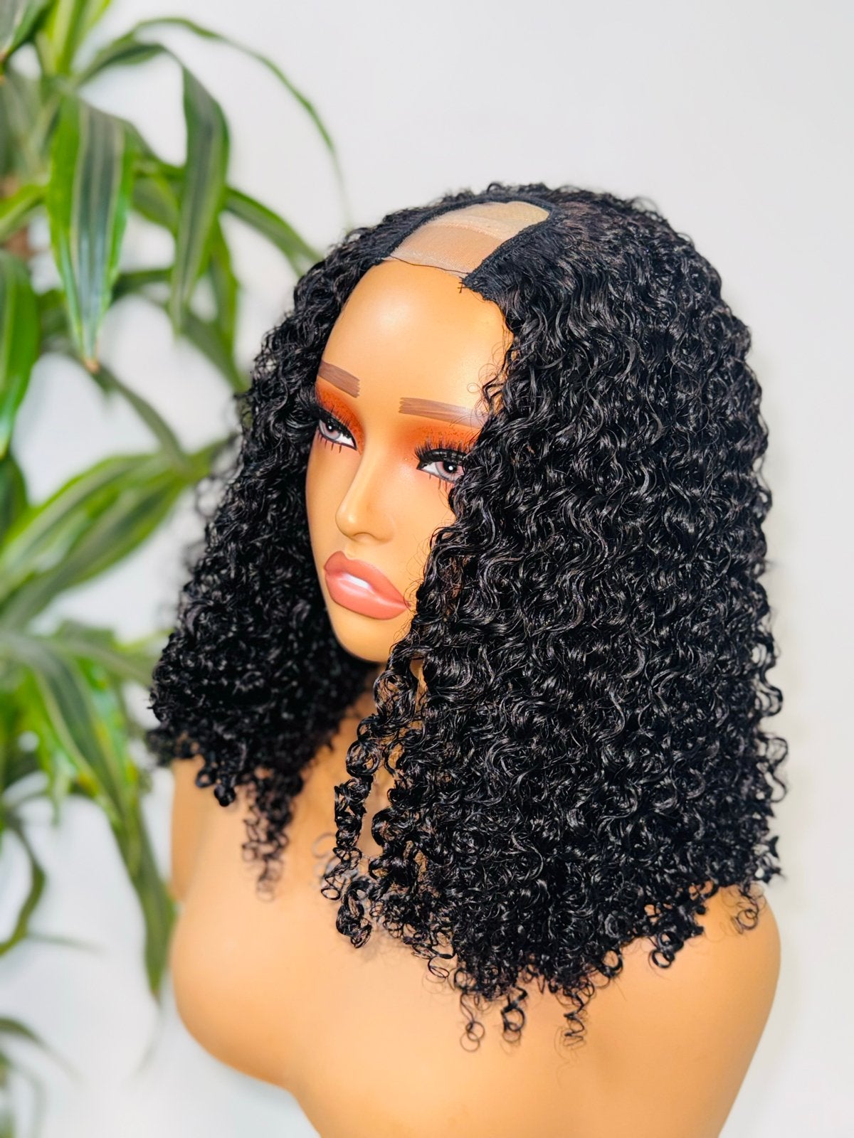 16 inch Kinky Krullend U-Part Pruik Menselijk Haar, Ophalen of Verzenden, Nieuw, Pruik of Haarverlenging