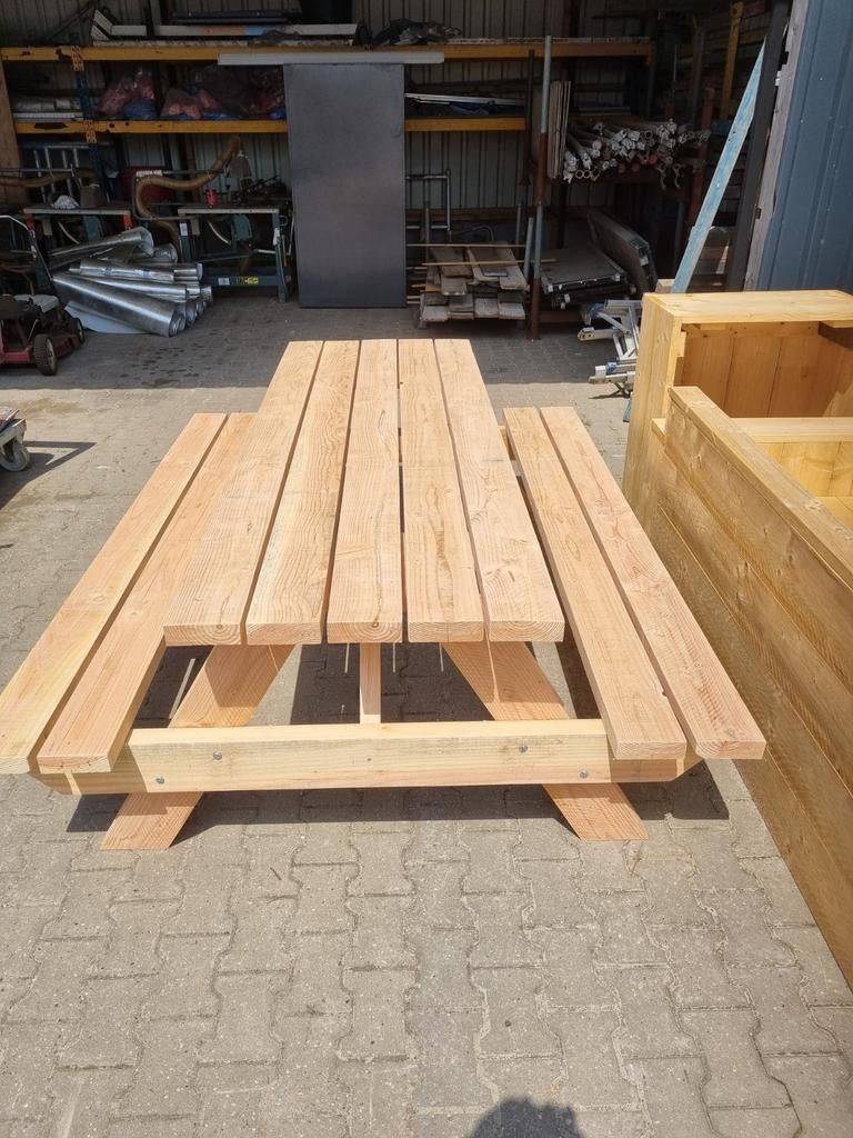 Picknicktafel robuust Douglashout, Tuin en Terras, Ophalen of Verzenden, Rechthoekig, Hout