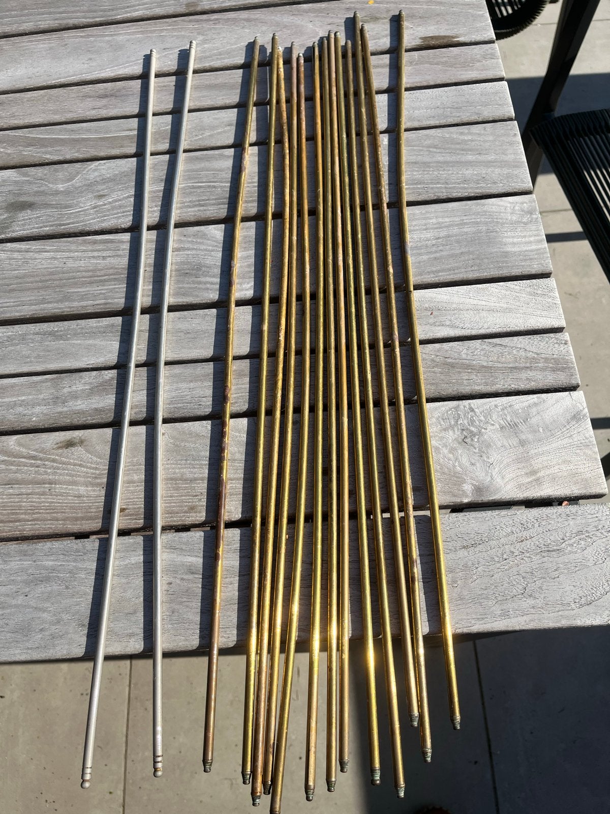 Oude traproedes messing en aluminium, 61 cm, Ophalen of Verzenden, Rond, 50 tot 100 cm