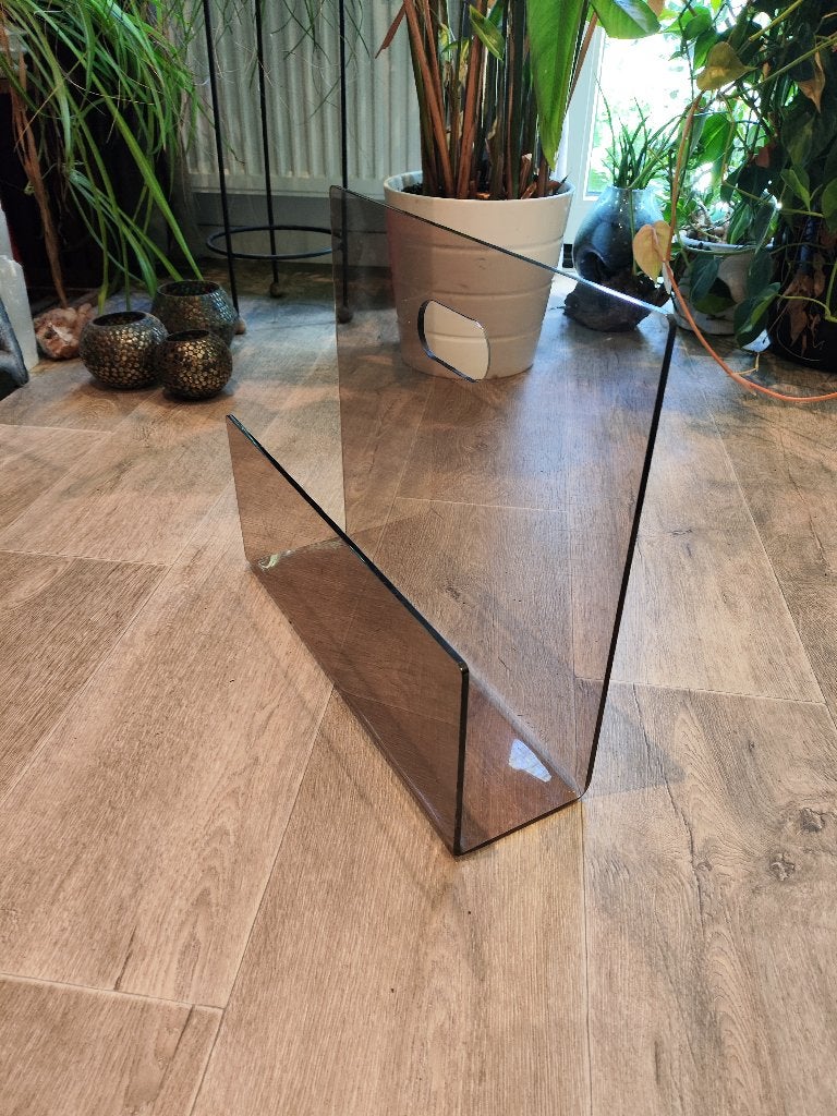 Vintage "Smoked" Plexiglas Magazinehouder, Ophalen of Verzenden