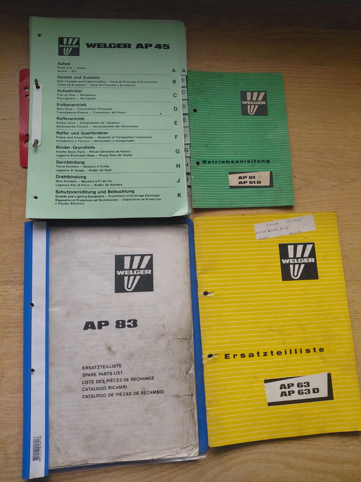 Welger AP 45 -63-83. AP 61, Ophalen of Verzenden