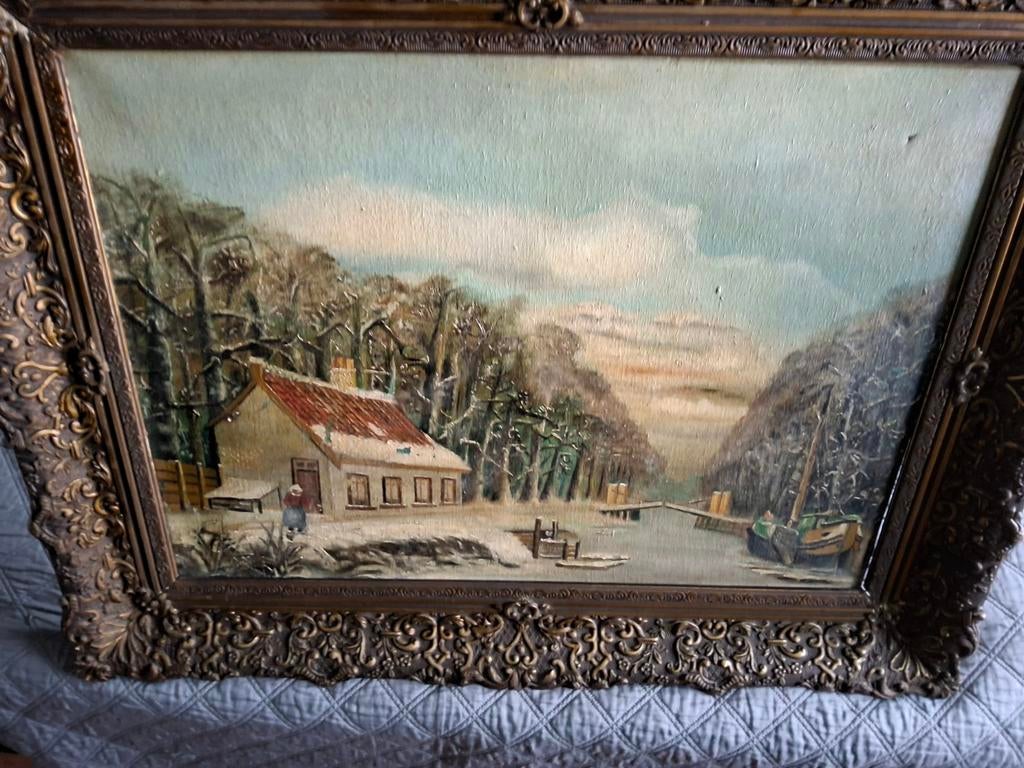 SCHILDERIJ WINTERGEZICHT, Ophalen
