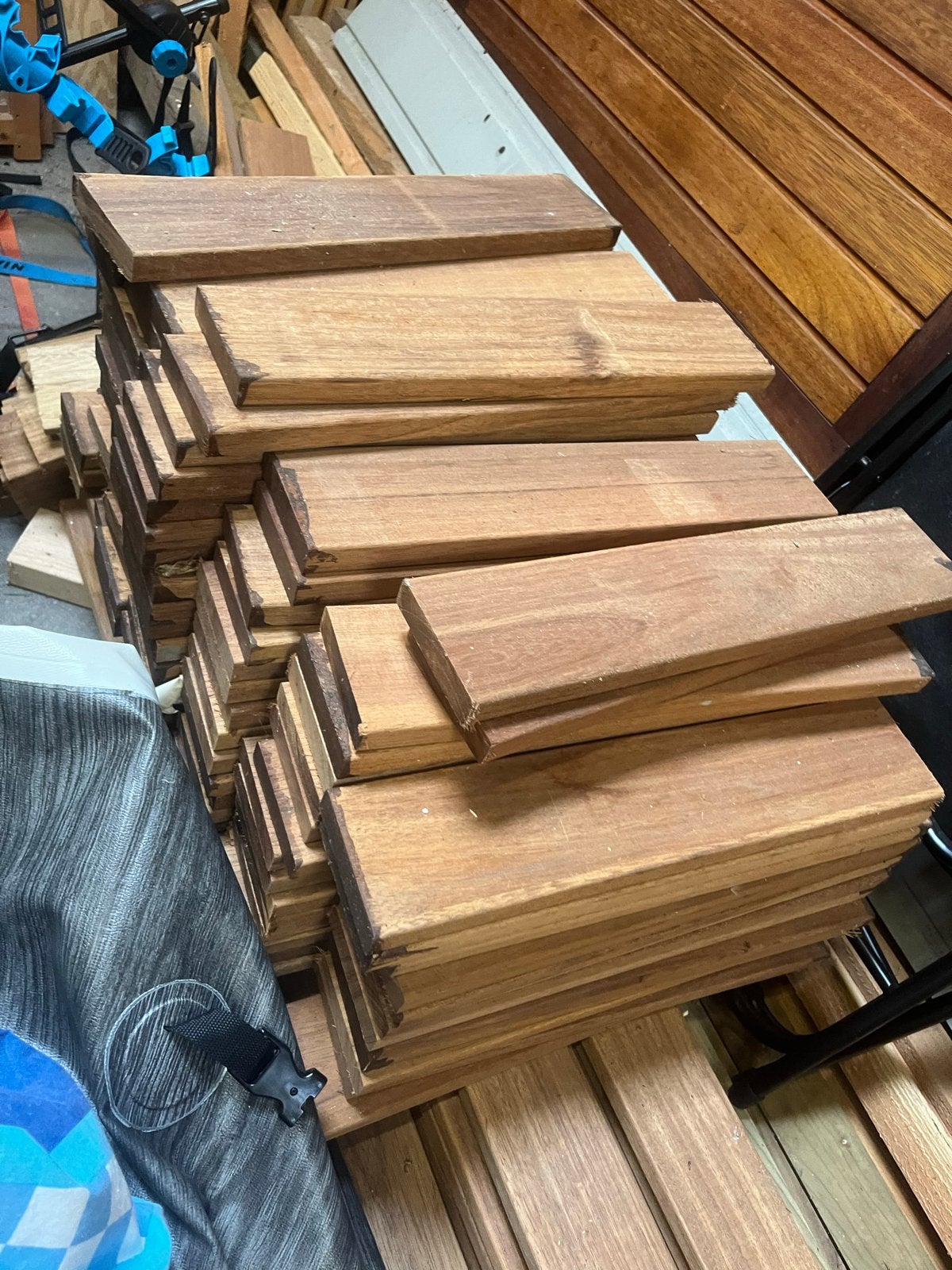 Diverse partij teak houten planken, Doe-het-zelf en Verbouw, Minder dan 25 mm, Nieuw, Ophalen of Verzenden, Plank