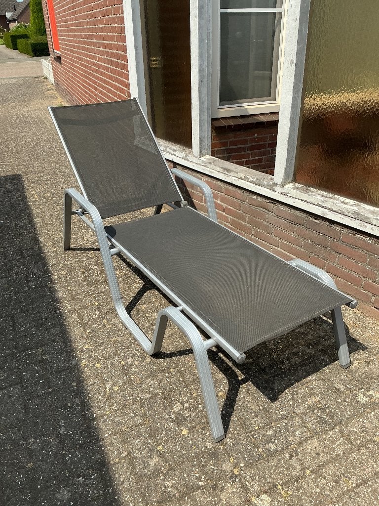 Ligbed, tuinbed, zonnebed, louncher, stretcher, Tuin en Terras, Ophalen, Gebruikt, Aluminium, Inklapbaar