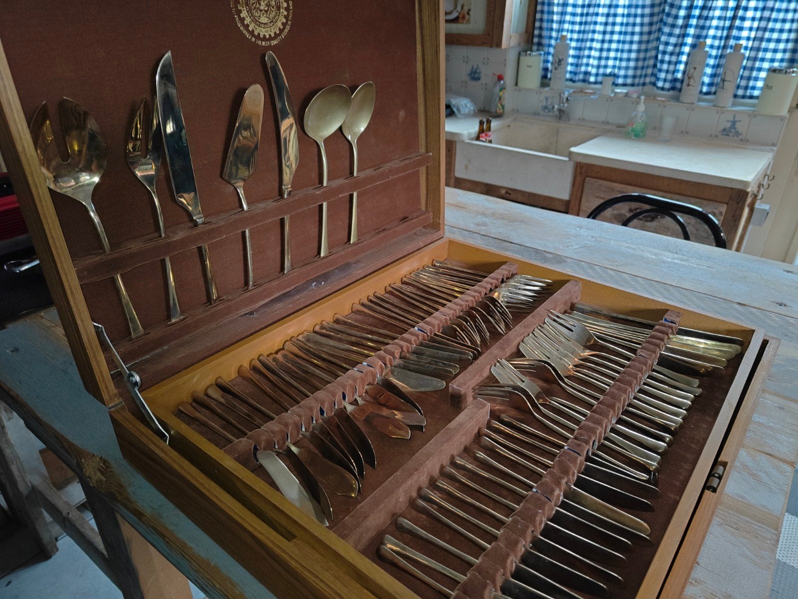 Vintage bronzen bestekset uit Thailand, niet compleet, Antiek en Kunst, Ophalen