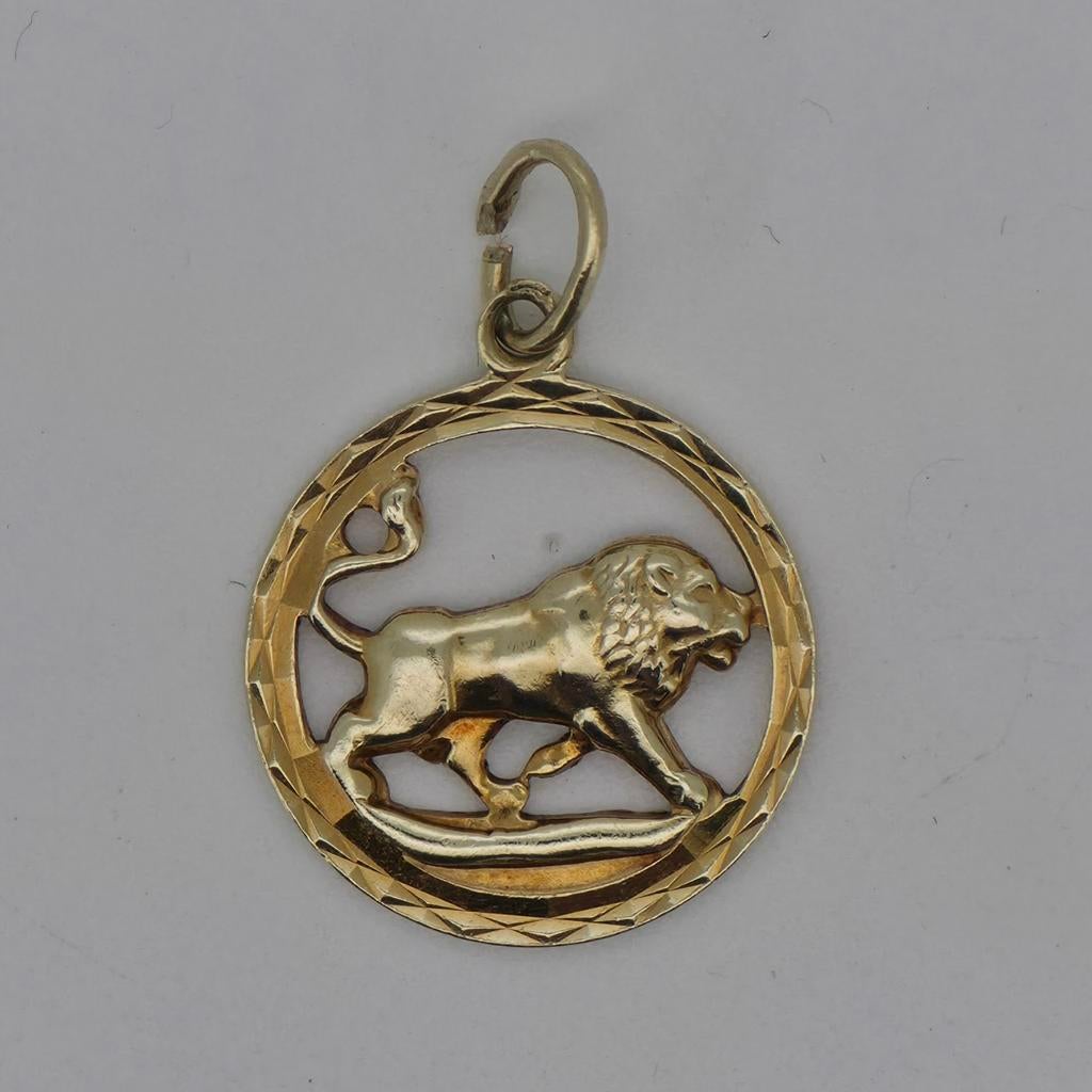 Gouden Hanger 14k (585) Sterrenbeeld Leeuw, Ophalen of Verzenden, Zo goed als nieuw, Goud, Goud