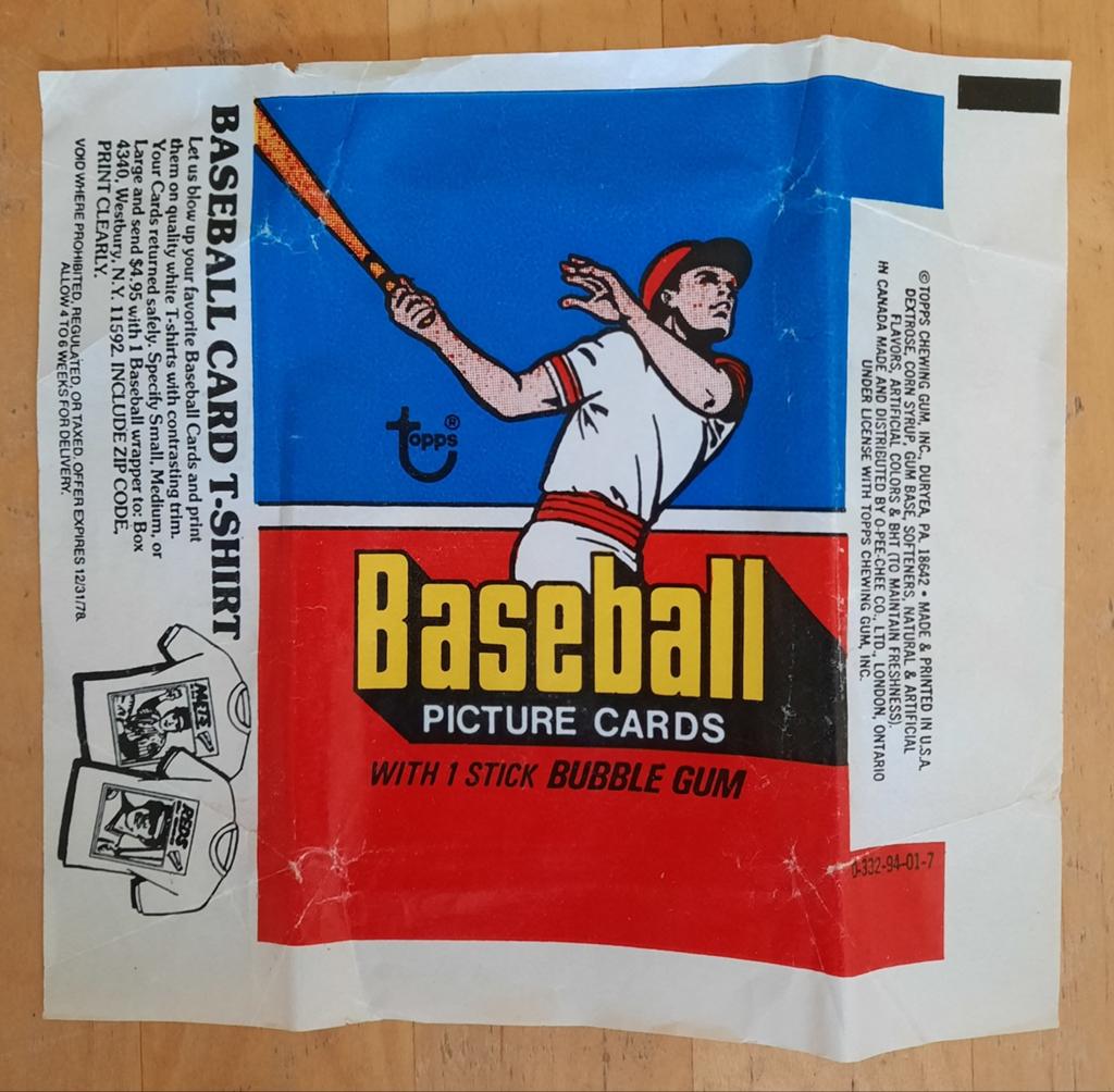 Vintage Topps Baseball Picture Cards Bubble Gum Wrapper, Verzamelen, Sportartikelen en Voetbal, Ophalen of Verzenden