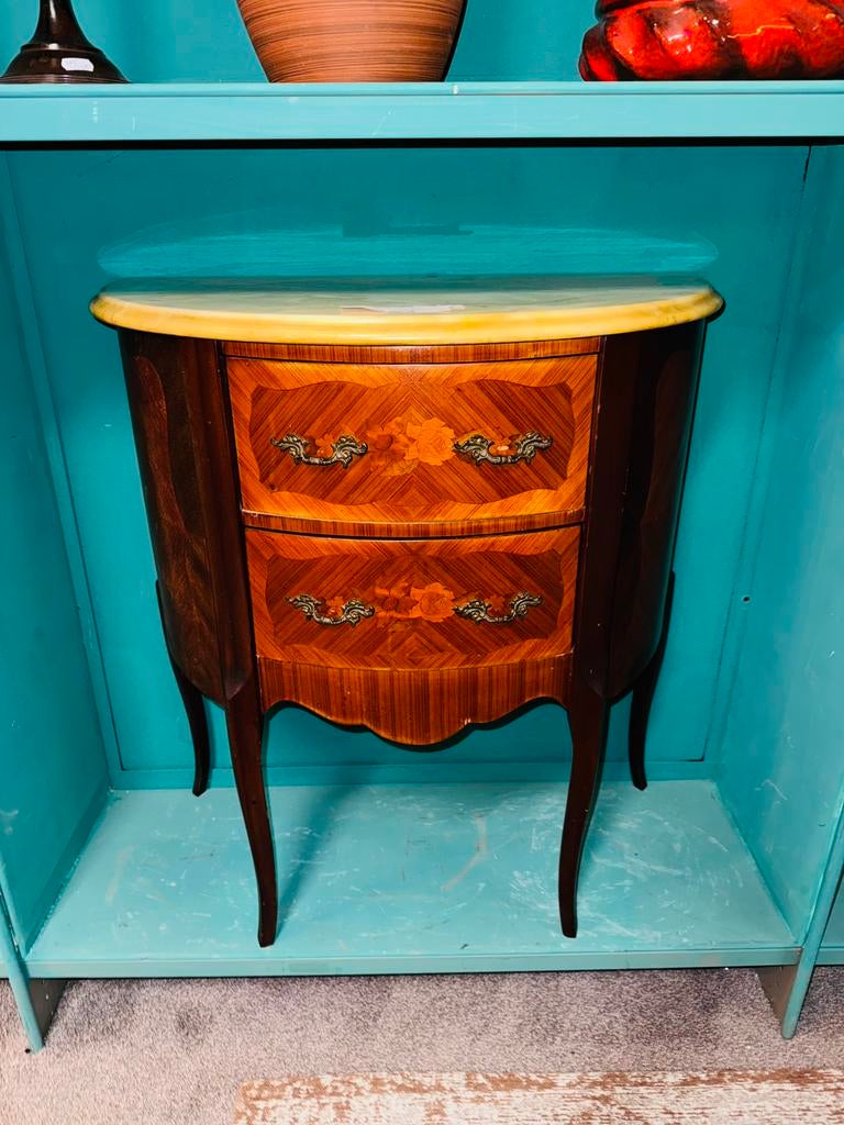 Franse Louis XV commode ladekast met marmer blad, Antiek en Kunst, Ophalen of Verzenden
