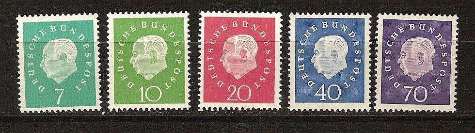 Duitsland 302-306 postfris, Ophalen of Verzenden, BRD, Postfris
