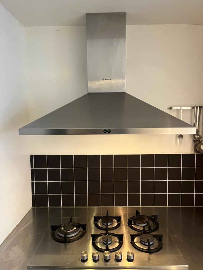Vijfpits gaskookplaat Bosch rvs, Witgoed en Apparatuur, Kookplaten, Ophalen, Zo goed als nieuw, Inbouw, Gas